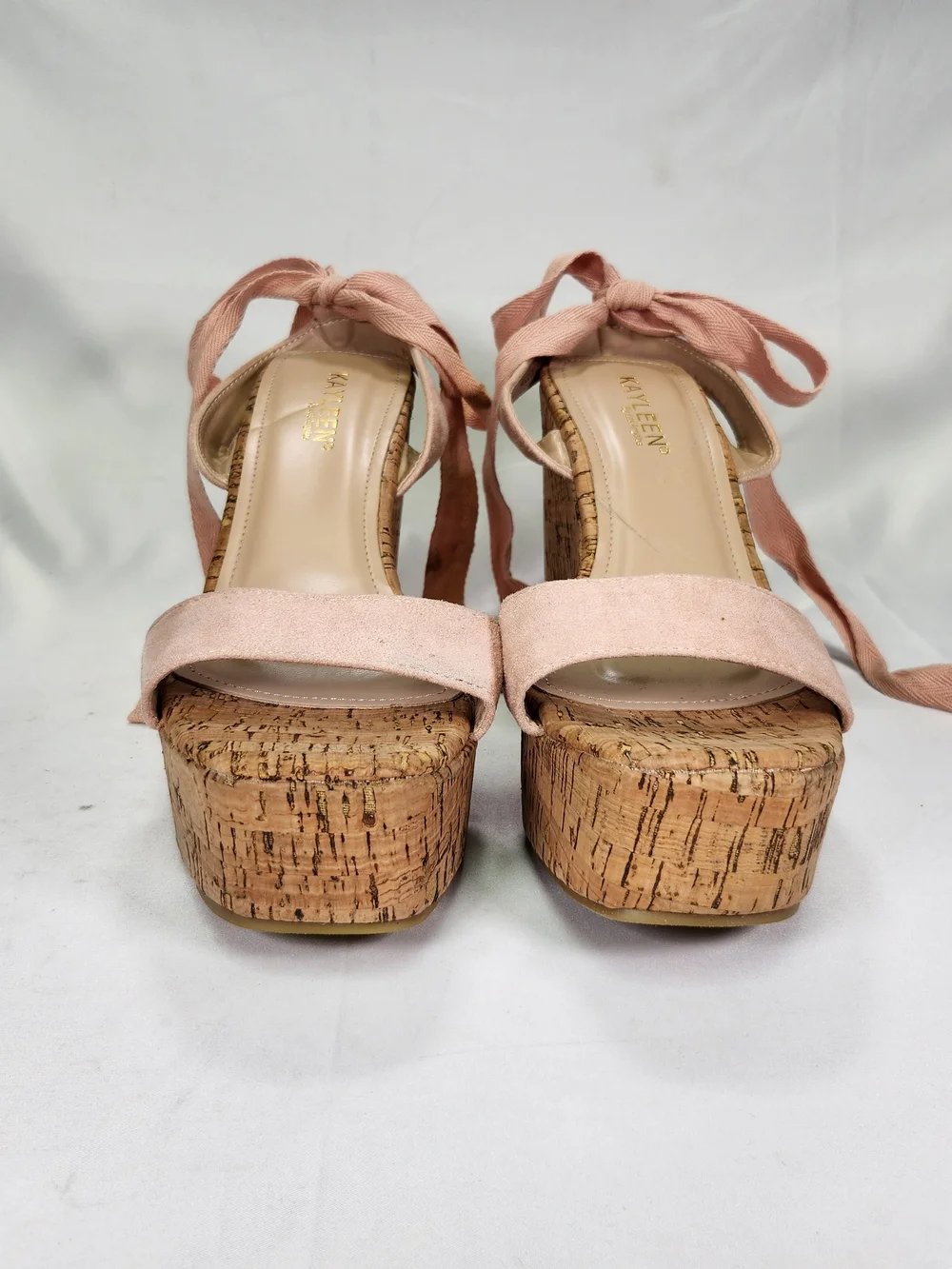 KAYLEEN By Los Angeles Blush Tie Cork Platform Sandals